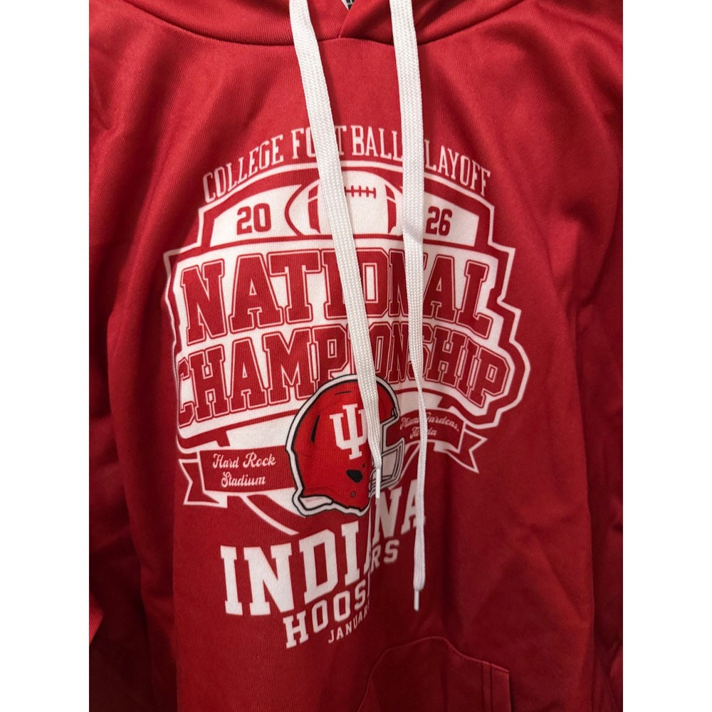 Indiana Hoosiers 2026 National Championship Hoodie Red Mens XL Football Pullover - Picture 3 of 4